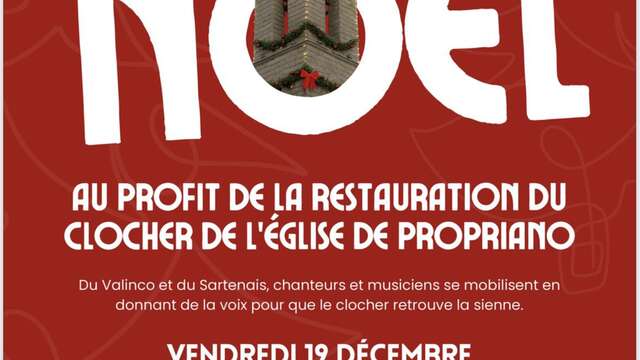 Concert de Noël caritatif pour la restauration du clocher de l'église de Propriano