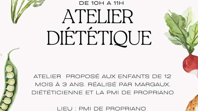 Atelier Diététique autour de l'alimentation des enfants de 12 mois à 3 ans