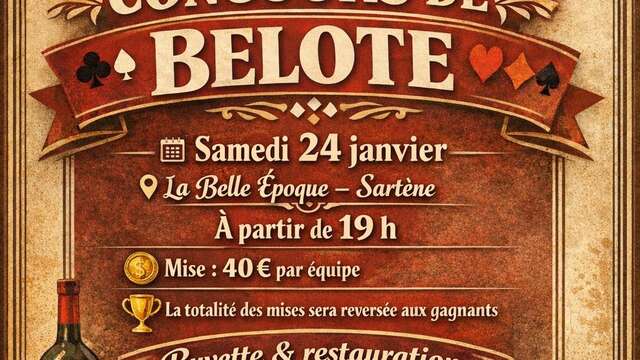 Concours de Belote à La Belle Epoque à Sartène