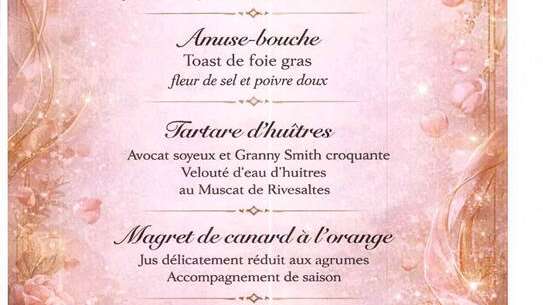 Menu St Valentin - Face Al Mar