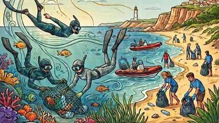 Action nettoyage plage et mer