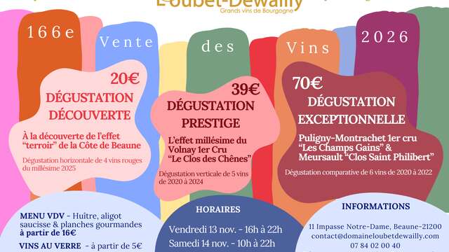 Domaine Loubet-Dewailly VDV 2026 dégustation "Exceptionnelle" comparative: Puligny-Montrachet 'Les Champs Gains' & Meursault 'Clos Saint Philibert' 2020 à 2023