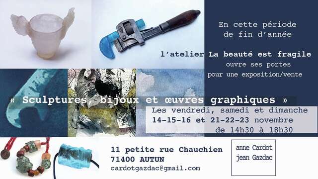 Atelier La beauté est fragile - Exposition vente - Sculptures - Bijoux - œuvres graphiques