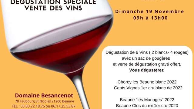 Domaine Besancenot - Vente des Vins 2023 : Dégustation Spéciale Vente de vins de  Beaune