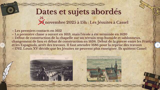 Conférence historique: "Les Jésuites à Cassel"