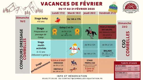 Vacances de Février au Domaine de Combelles