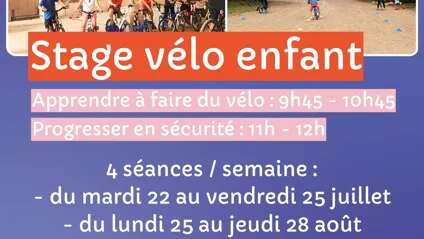 Stage : Je progresse à vélo (à partir de 4 ans) - Août