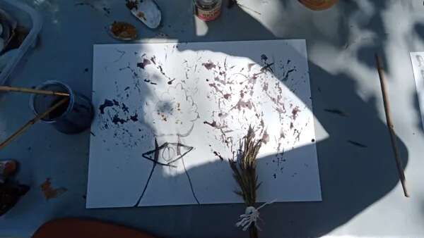 Sortie/atelier patrimoine et nature à Sainte-Radegonde : réalisation d'encres