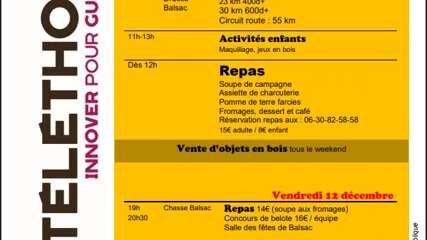 TELETHON : Concours de belote précédé d'un repas