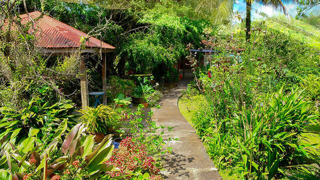 The garden of La Chaudière restaurant
