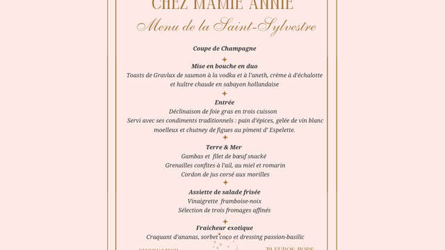 Soirée de la Saint-Sylvestre Chez Mamie Annie