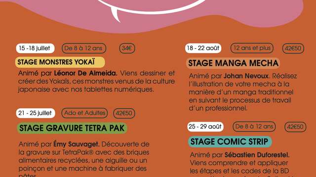 Stages d’été à la Maison de la bd