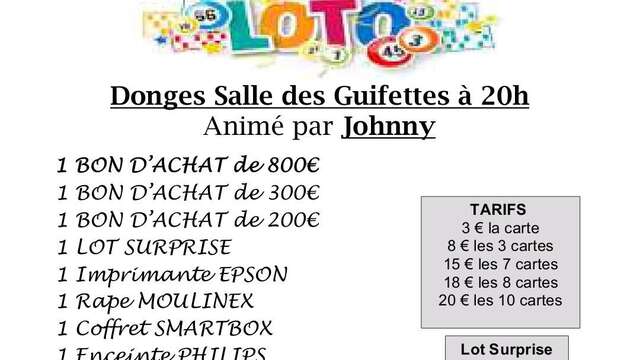 Super-loto animé par Johnny