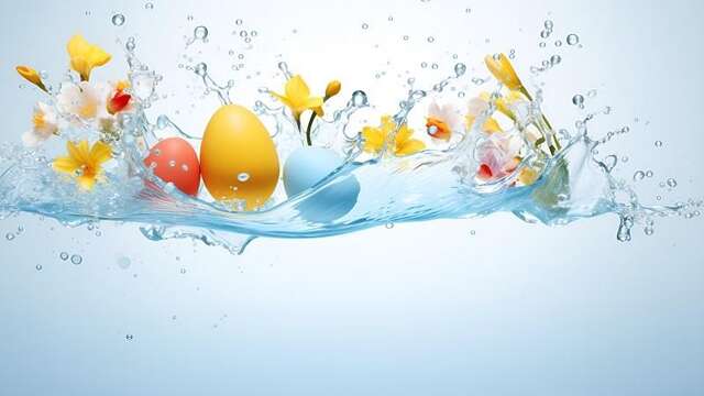 Chasse aux œufs à la piscine