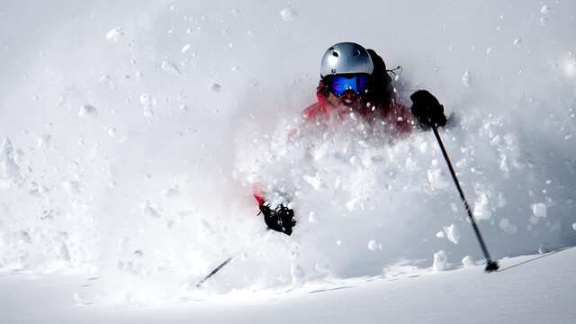 Off-piste skiën op de gletsjer van Grand Sablat