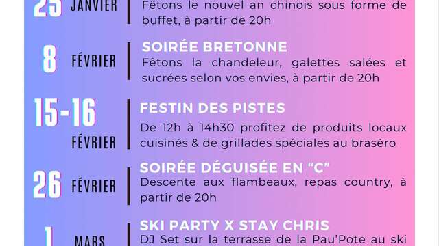 Soirée déguisée en "C" à La Pau'Pote au ski