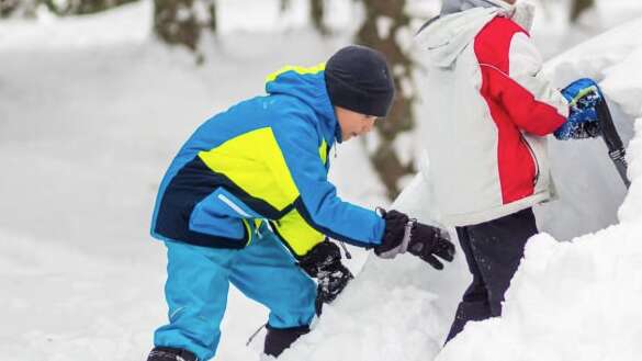 Igloo et sculpture sur neige