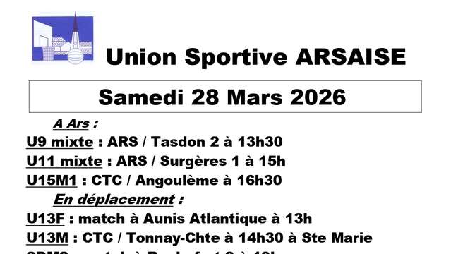 Matchs de basket - Union Sportive Arsaise