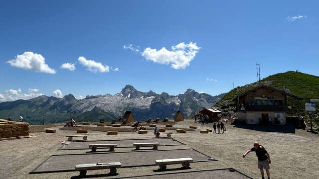 Petanque tournament at the top of Mont Lachat