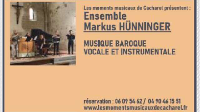 Concert " Ensemble Markus Hünninger "  - Musique dans la Nef