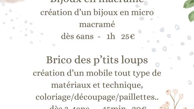 Brico des p'tits loups - Les ateliers de Chloé