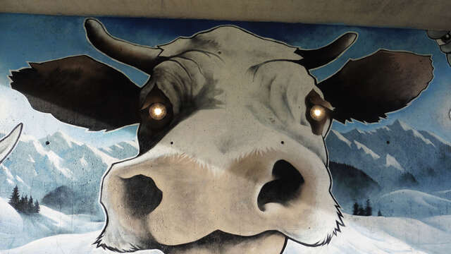 Art vache : fresque "Les Yeux dans les Meuhs"