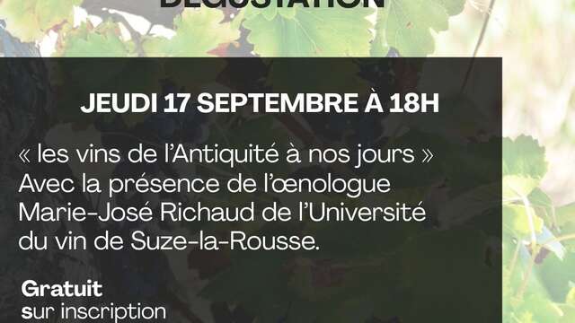 Conférence "les vins de l'Antiquité à nos jours"
