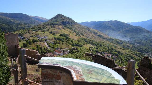 Mesa de orientación del Château de Lordat