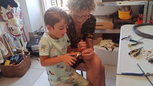 Mobile fil de fer et verre