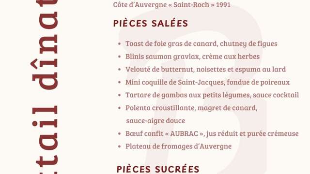 Menus entreprises pour Noël et Saint Sylvestre : la Brasserie d'Aurillac