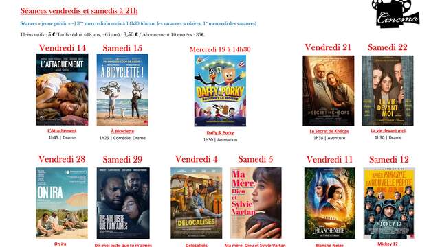 Filmvorführungen in Tende
