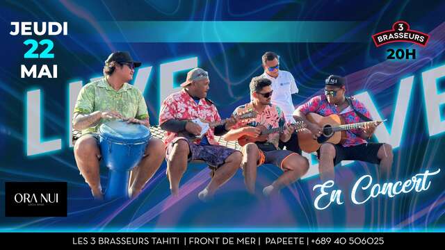 Ora nui local band en concert - 3 Brasseurs de Tahiti