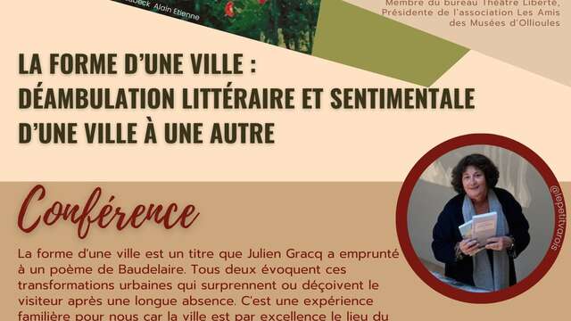 UTLO - Conférence : La forme d’une ville : déambulation littéraire et sentimentale d’une ville à une autre