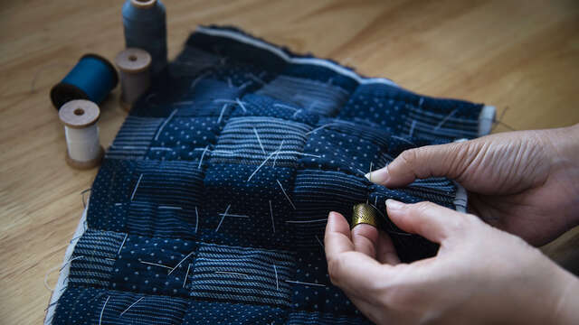 Démonstration de broderie Sashiko