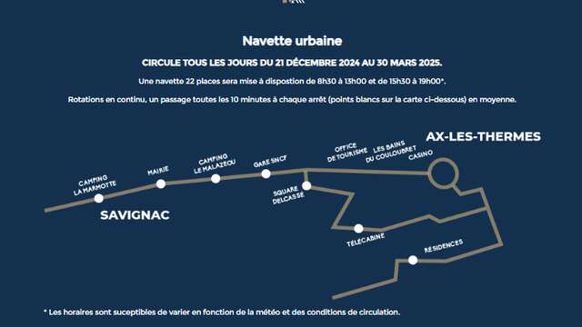 Navette en hiver pour la station d'Ax 3 Domaines