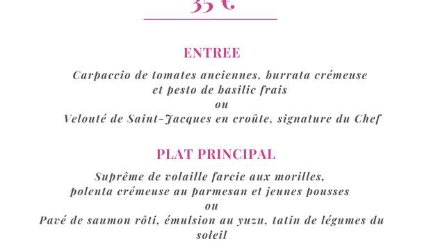 Menu de Fêtes des Mères - Restaurant Les 3 Sommets