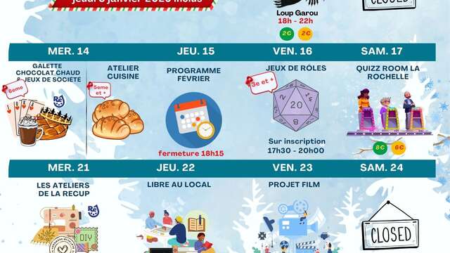 Animations de Ré Jeunesse à Ars-en-Ré - Janvier