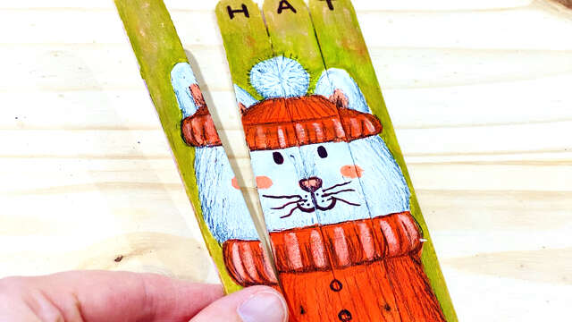 Puzzle hiver en bâtons de bois - Atelier Enfants et Junior de 4 à 9 ans