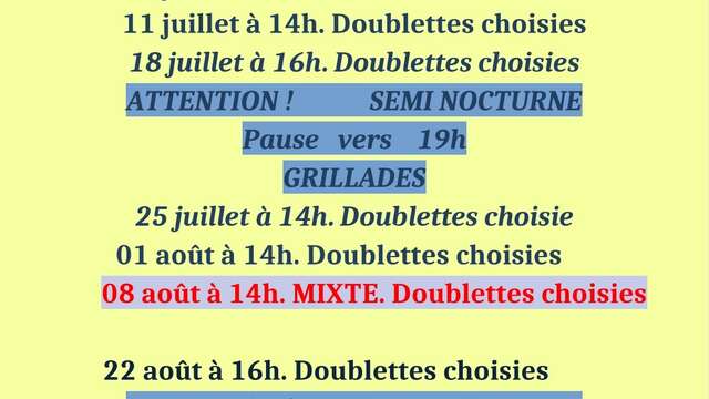 Tournois de pétanque