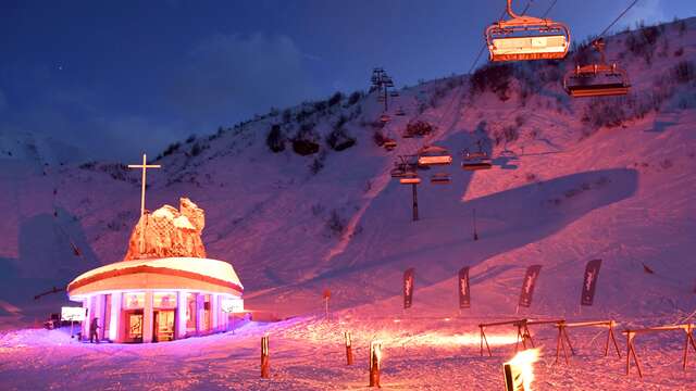 De zegening van skiërs