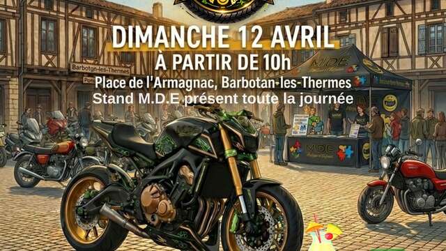 Balade Moto Solidaire pour l'autisme de l'Association Moteurs d'Espoir à Barbotan-les-Thermes