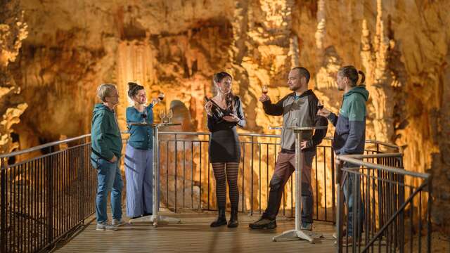 Dégustation œnologique à 50 mètres sous terre et visite de la Grotte
