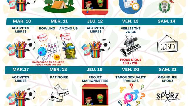 Animations Ré Jeunesse à La Flotte - Mars