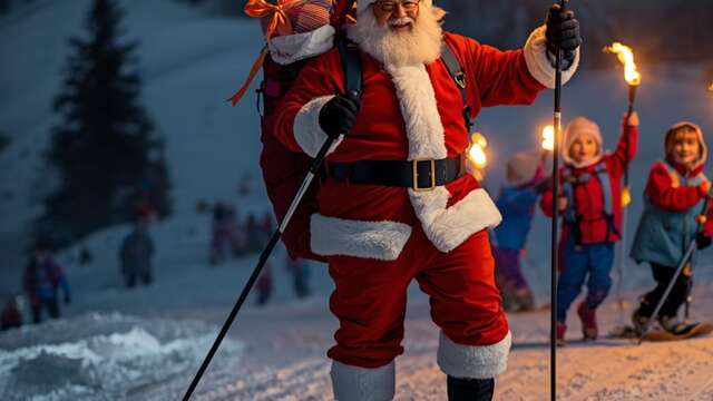 Descente aux flambeaux avec le père Noël