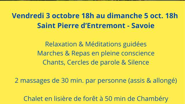 Retraite ressourcement, massages et pleine conscience