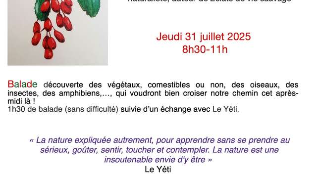 Balade naturaliste pour petits et grands avec Le Yéti