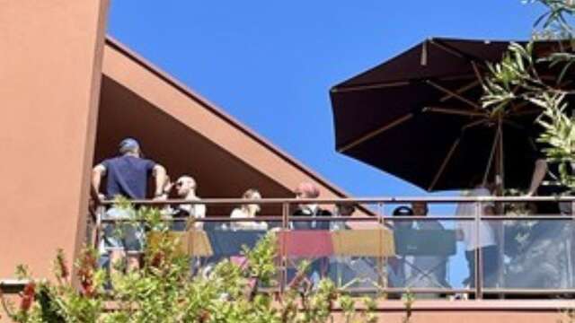 Art conversation with Shawn Serfas, Josh Mueller, Catherine Parayre and Stuart Reid at Musée du Niel