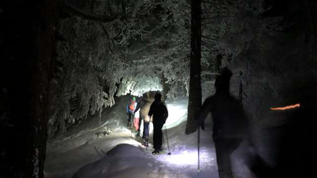 Randonnée raquettes nocturne avec Belledonne Evasion