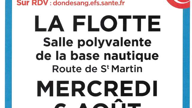 Donación de sangre - La Flotte en Ré