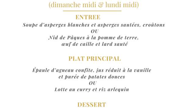 Menu de Pâques au Col de Porte